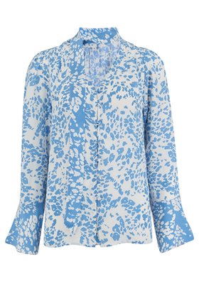 SASHA BLOUSE IN SKY BLUE ANIMAL