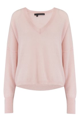 MARINA V-NECK JUMPER IN HONEY PINK