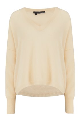 MARINA V-NECK JUMPER IN STRAW