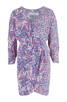 firenze print dress in mixed blue