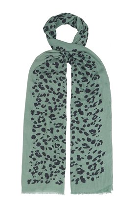 sage leopard scarf