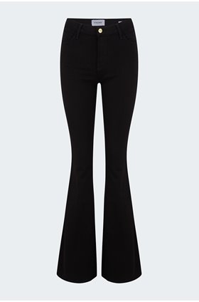 le high flare jean in noir