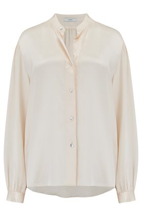 shirred collar blouse in chiffon