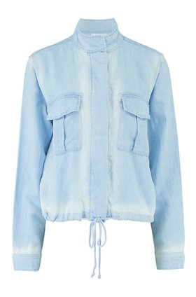 drawcord military jacket in sunseams wash