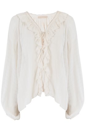 nelio ruffle blouse in ivory