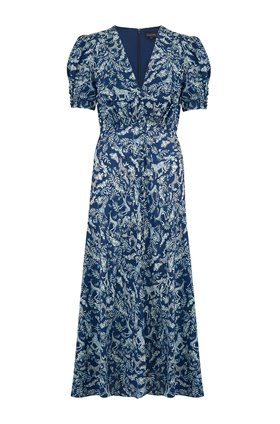 lea dress in navy menagerie