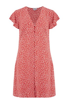 helena dress in carmine daisies