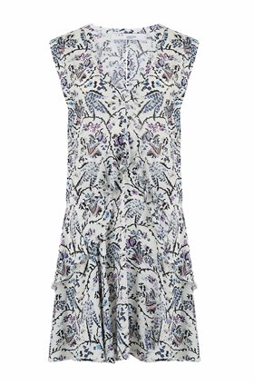variety print dress in white