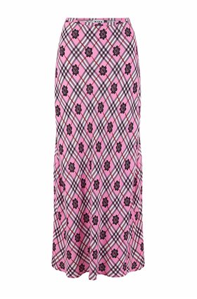 kelly midi skirt in check floral