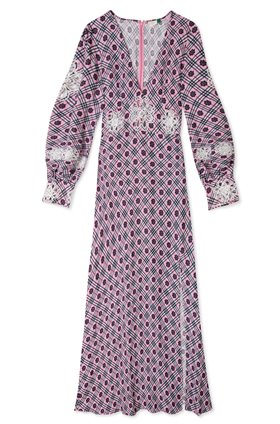 dada midi dress in check floral