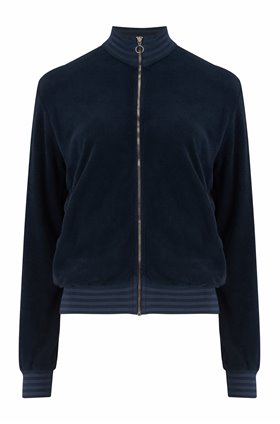 terry stripe sweatshirt in navy