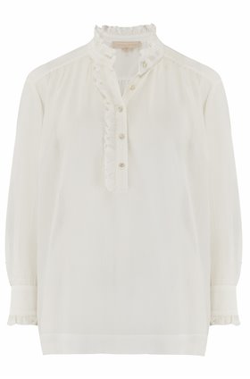 nina silk blouse in ivory