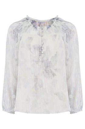 long sleeve shadow lily top in snow combo