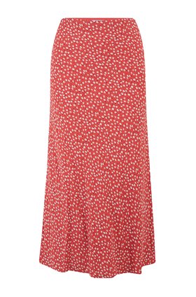 anya skirt in carmine daisies