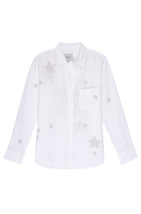 charli top in metallic stars
