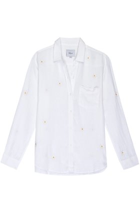 charli top in white daisy embroidery