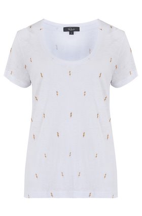 luna top in white gold electric