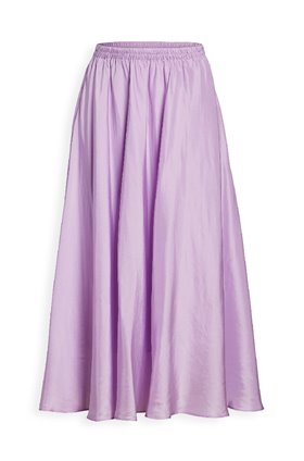 gathered pull on skirt in lila