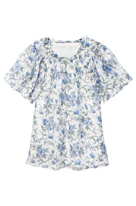 esmee floral top in oxford combo