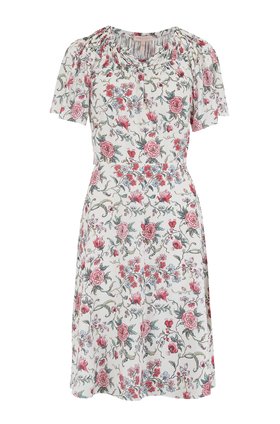 sleeveless esmee floral dress in rosebud combo