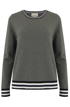 five stripe boxy jumper in moss