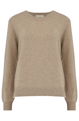 elbow patch crew in light brown