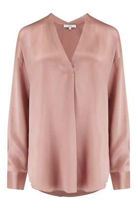 v-neck popover blouse in petal still