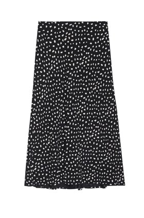 anya skirt in black spotted