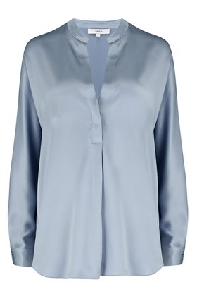 band collar blouse in piero blue