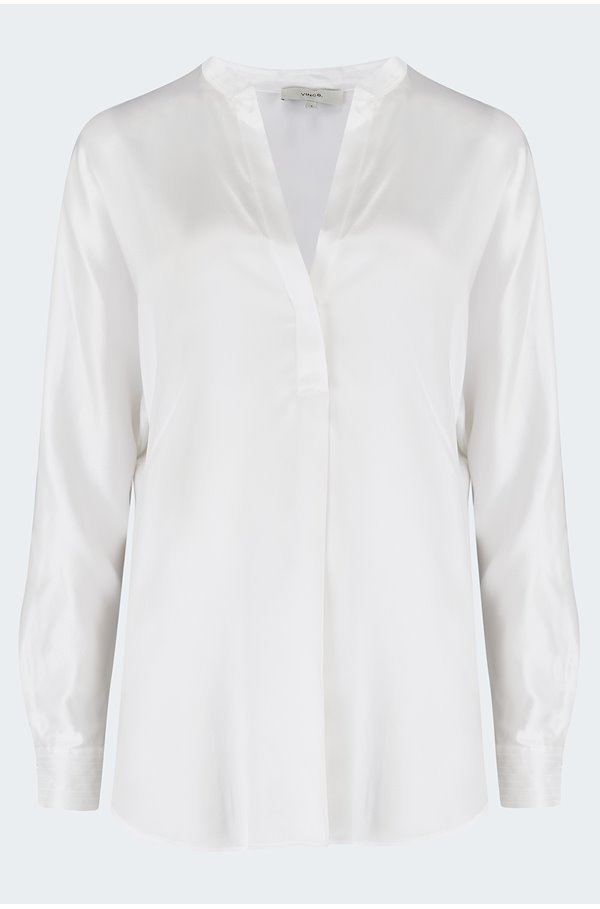 Vince - Band Collar Blouse In Optic White