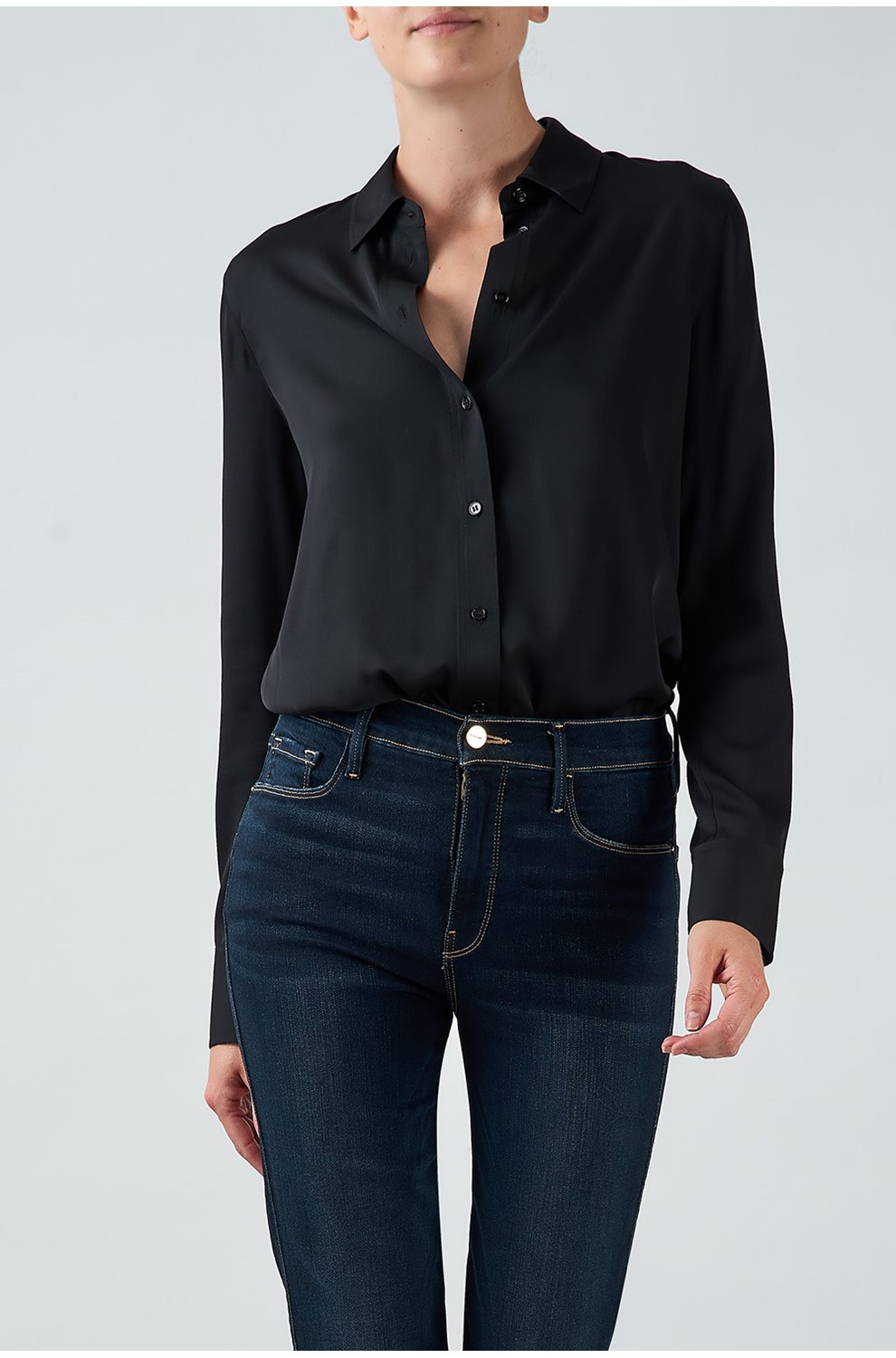 women's fitted button down dress shirt Women's 100% Organic Cotton Knit Button Down Shirt XXL / Slate