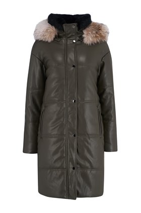 parker coat in khaki