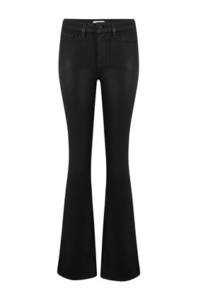 bell flared jean in noir coated