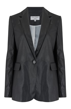 carine vegan leather jacket in black