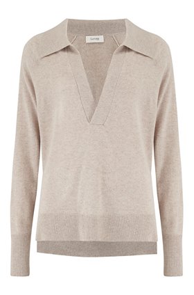 open neck jumper in oatmeal