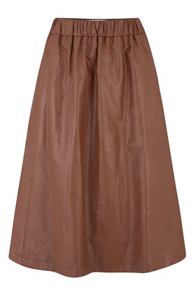 vegan leather skirt in brown