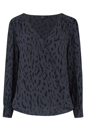 hillary top in ash cheetah