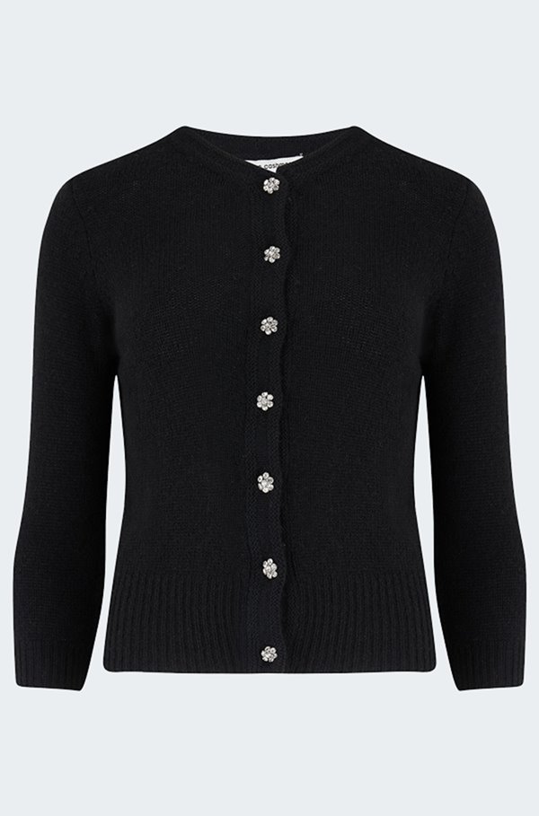 classic black cardigan