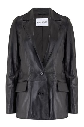 catherine leather blazer in black