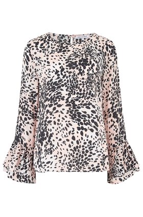 ella blouse in snow leopard