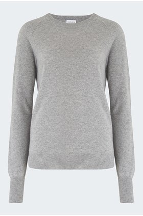 maddie cashmere crew in heather grey