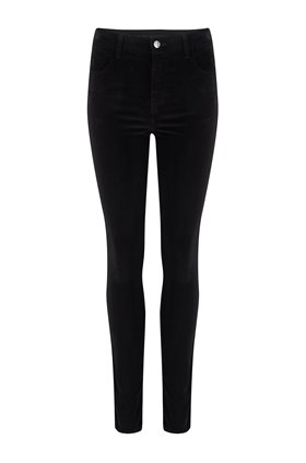 maria skinny jean in black velvet