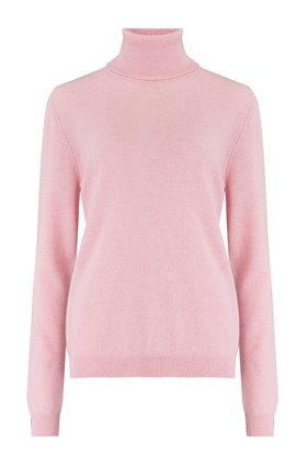 classic roll collar in pink marl