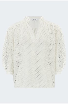 ruffle cali top in off white
