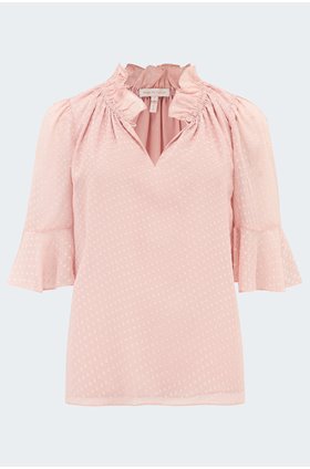 dot clip blouse in rose quartz