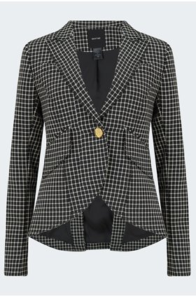 one button blazer in black
