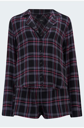 kellen pyjama set in coal slate