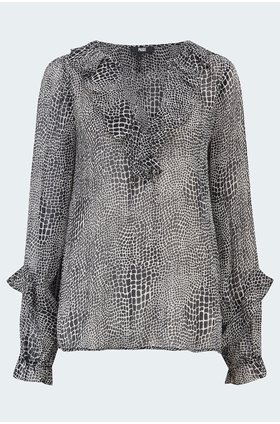 robin blouse in antique white croc