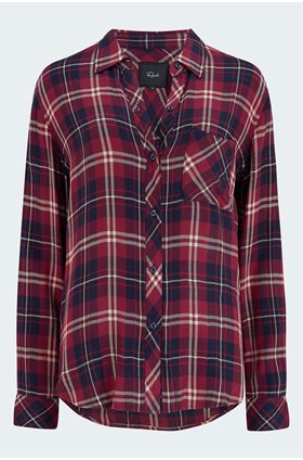 hunter shirt in indigo raspberry