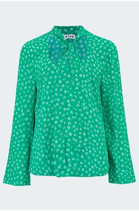 josie blouse in green daisy